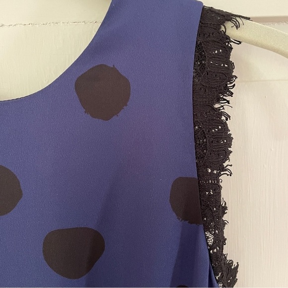 Anthropologie Corey Lynn Calter Blue & Black Polka Dot Dress - Picture 12 of 14
